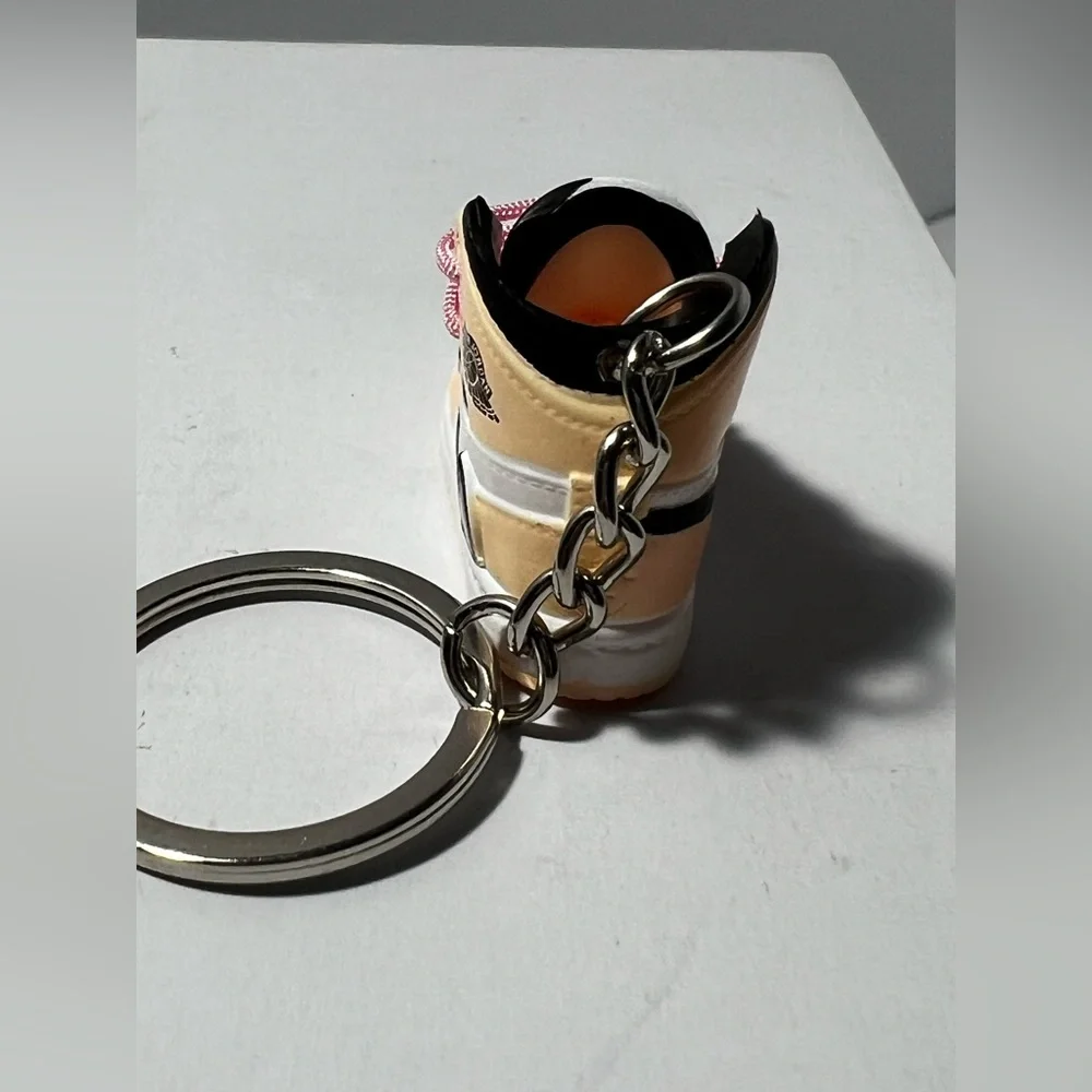 3D Mini Sneaker Keychain Pink Laces Black Swoosh‎ novelty trinkets